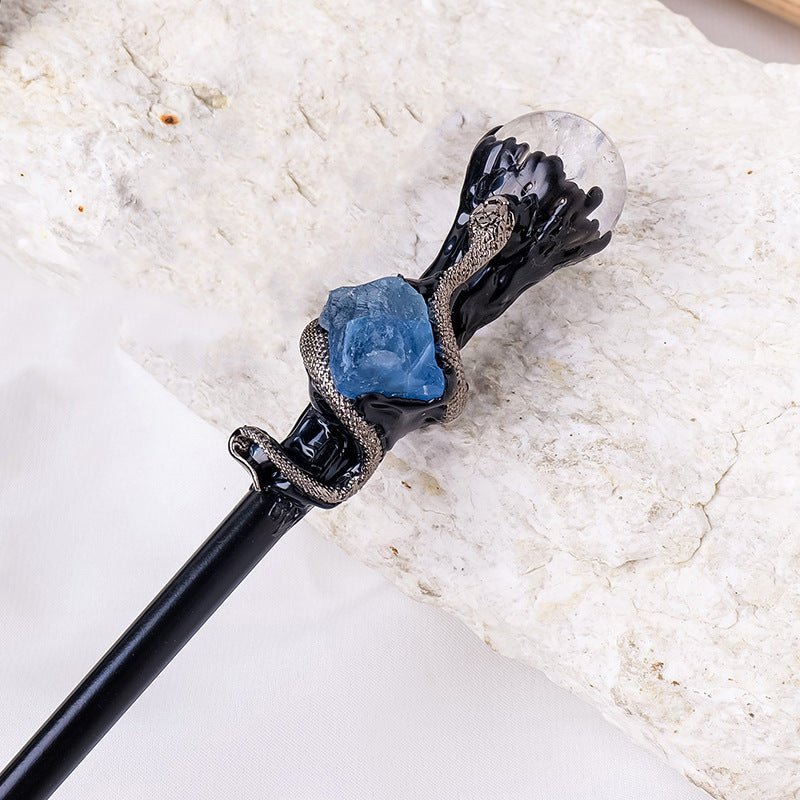 Wholesale Natural Crystal Ball Rolling Magic Wand Halloween Hairpin